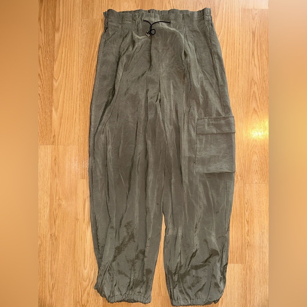Anthropologie Green Wide Leg Pants - Picture 5 of 9